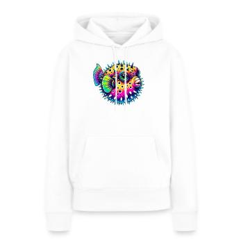 Kugelfisch - Frauen Premium Bio Hoodie - Weiß - Vorne - Julia (174cm)