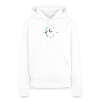 C| Monogramm | Name | Cedric| Watercolor - Frauen Premium Bio Hoodie - Weiß - Vorne - Julia (174cm)