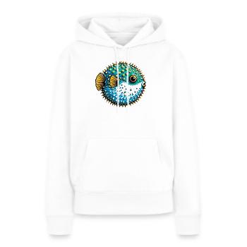 Kugelfisch - Frauen Premium Bio Hoodie - Weiß - Vorne - Julia (174cm)