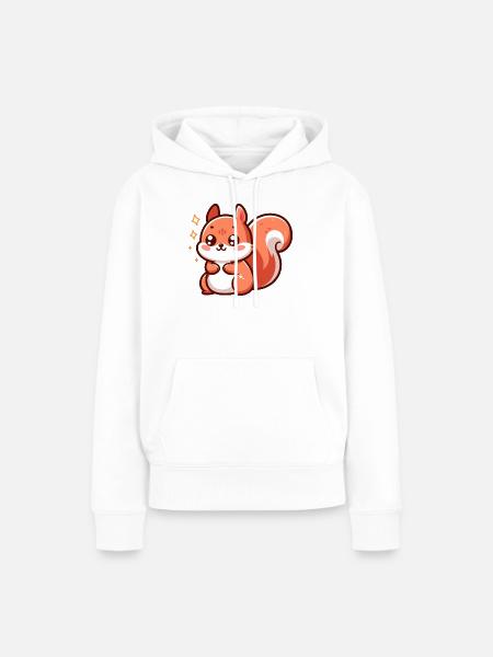 Niedliches kleines Eichhörnchen - Frauen Premium Bio Hoodie - Weiß