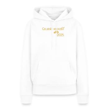 Goldene Hochzeit 2025 mit Ringen Jugendstil - Frauen Premium Bio Hoodie - Weiß - Vorne - Julia (174cm)