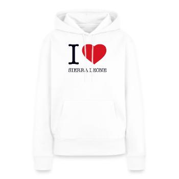 J’ADORE LA SIERRA LEONE - Sweat à capuche Premium bio Femme - blanc - Devant - Julia (174cm)