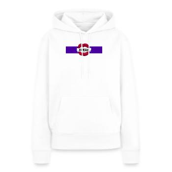 Parler - Sweat à capuche Premium bio Femme - blanc - Devant - Julia (174cm)