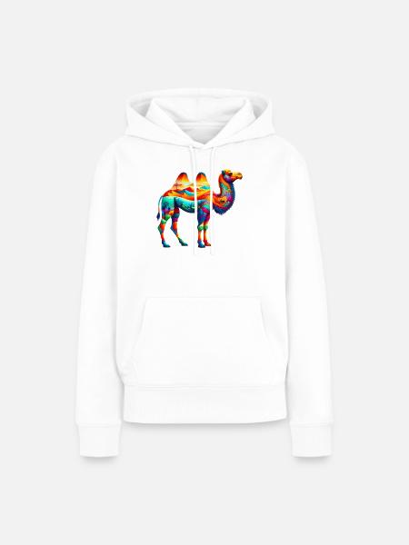 Kamel - Frauen Premium Bio Hoodie - Weiß