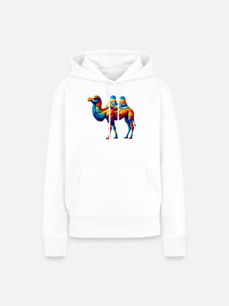 Kamel - Frauen Premium Bio Hoodie - Weiß