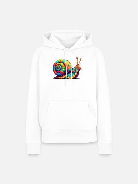 Schnecke - Frauen Premium Bio Hoodie - Weiß