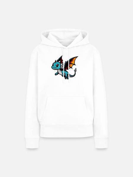 Drache - Frauen Premium Bio Hoodie - Weiß