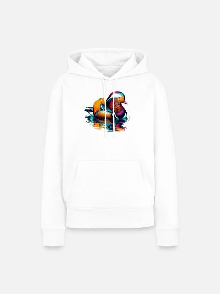 Mandarinente - Frauen Premium Bio Hoodie - Weiß