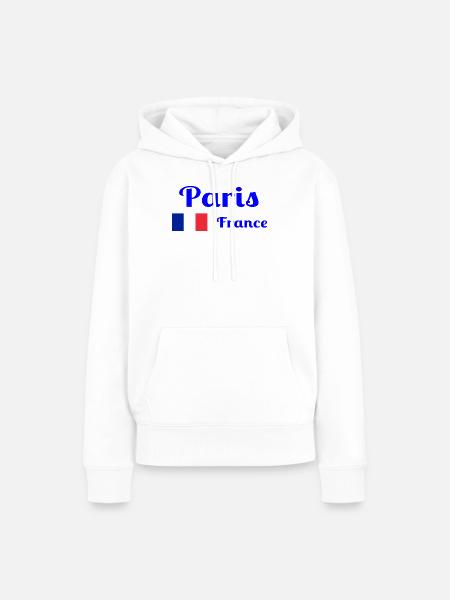 Paris Frankreich - Stilvolle Drucke - Frauen Premium Bio Hoodie - Weiß