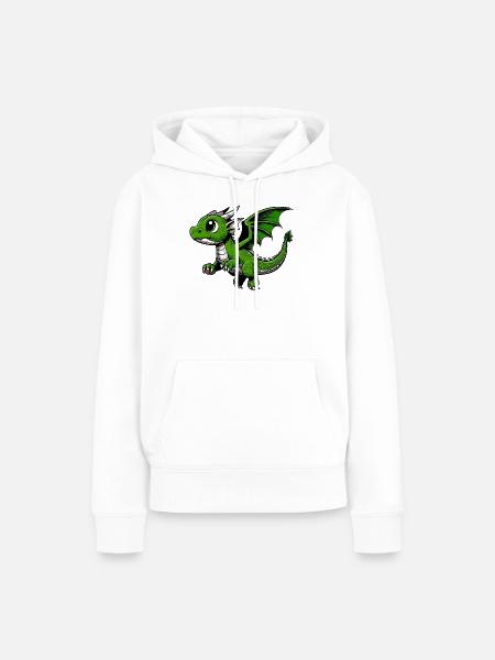Drache - Frauen Premium Bio Hoodie - Weiß