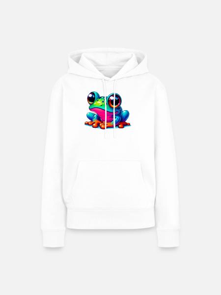 Frosch - Frauen Premium Bio Hoodie - Weiß