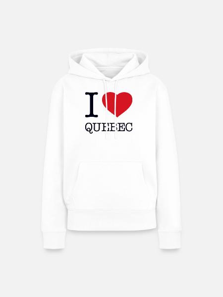 I LOVE QUEBEC - Frauen Premium Bio Hoodie - Weiß