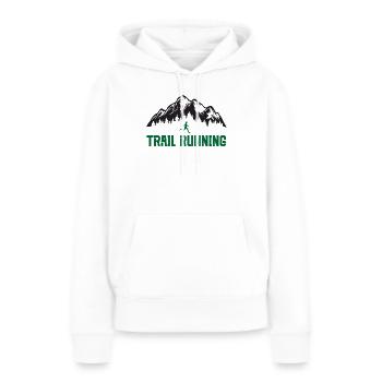 Course sur sentier - Sweat à capuche Premium bio Femme - blanc - Devant - Julia (174cm)