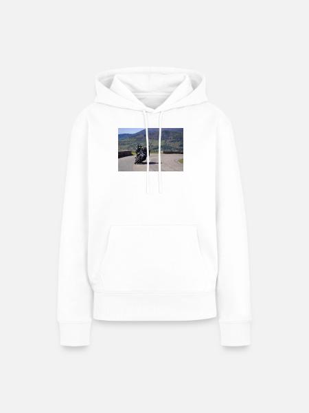 Motorrad liegt im Wind - Frauen Premium Bio Hoodie - Weiß