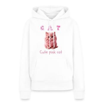 Chat - Sweat à capuche Premium bio Femme - blanc - Devant - Julia (174cm)
