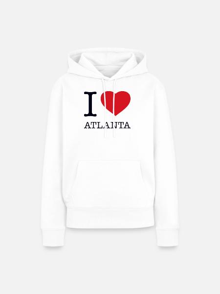 I LOVE ATLANTA - Frauen Premium Bio Hoodie - Weiß
