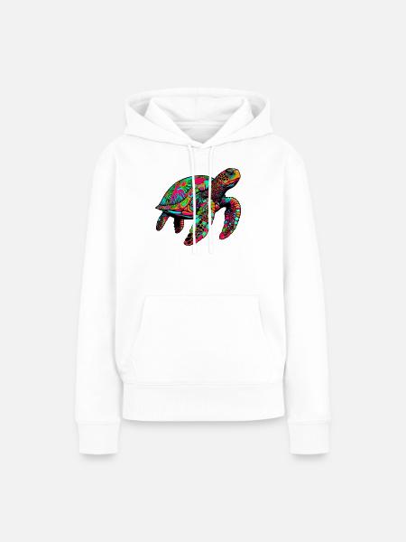 Meeresschildkröte - Frauen Premium Bio Hoodie - Weiß