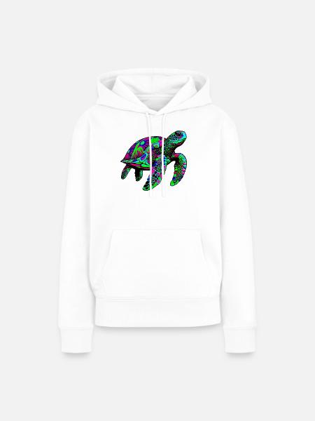 Meeresschildkröte - Frauen Premium Bio Hoodie - Weiß