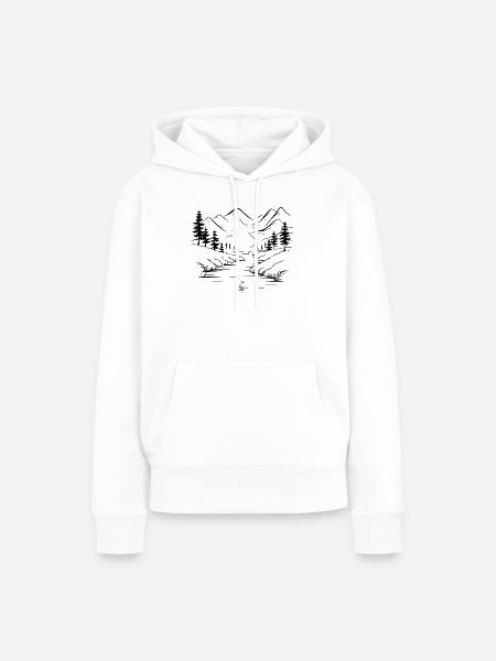 Gebirge - Frauen Premium Bio Hoodie - Weiß