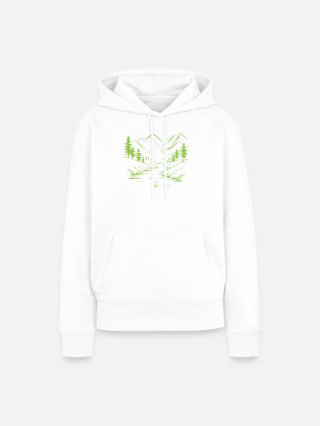 Gebirge - Frauen Premium Bio Hoodie - Weiß