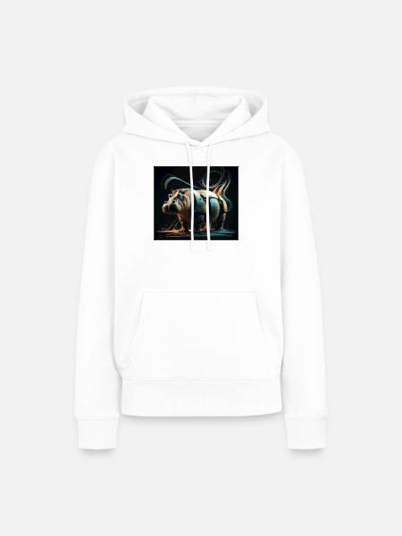 Mechanisches Flusspferd - Frauen Premium Bio Hoodie - Weiß