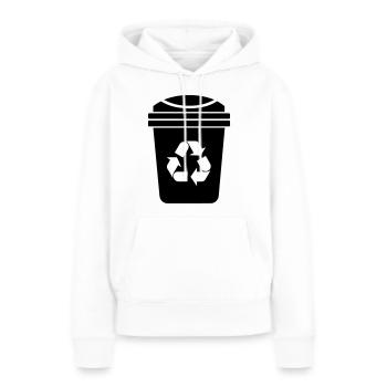 poubelle - Sweat à capuche Premium bio Femme - blanc - Devant - Julia (174cm)