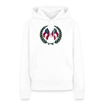 Fahnen USA Georgien im Lorbeerkranz - Frauen Premium Bio Hoodie - Weiß - Vorne - Julia (174cm)