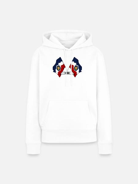 Zwei Flaggen mit dem Text UTAH - Frauen Premium Bio Hoodie - Weiß