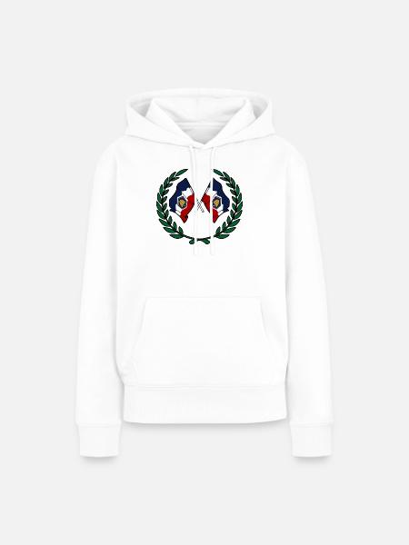 Flaggen USA Utah im Lorbeerkranz - Frauen Premium Bio Hoodie - Weiß