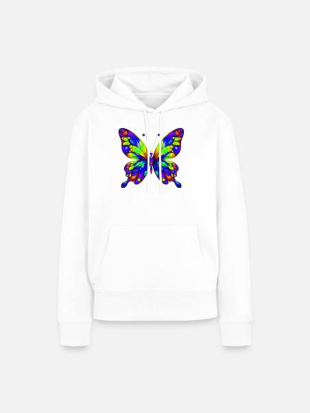 Schmetterling - Frauen Premium Bio Hoodie - Weiß