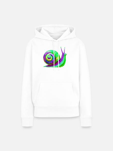 Schnecke - Frauen Premium Bio Hoodie - Weiß