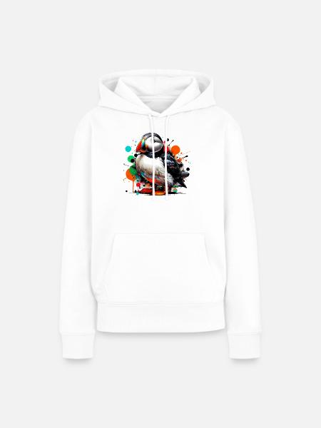 Papageitaucher - Frauen Premium Bio Hoodie - Weiß