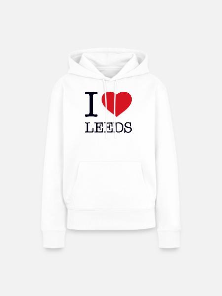 I LOVE LEEDS - Frauen Premium Bio Hoodie - Weiß
