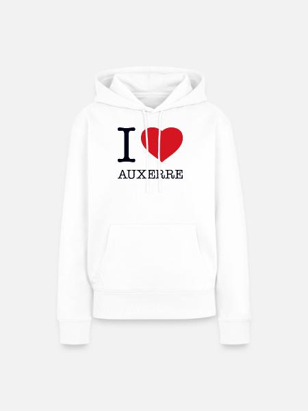 I LOVE AUXERRE - Frauen Premium Bio Hoodie - Weiß