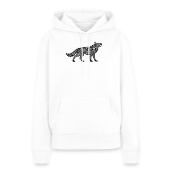 Loup du Caucase - Sweat à capuche Premium bio Femme - blanc - Devant - Julia (174cm)