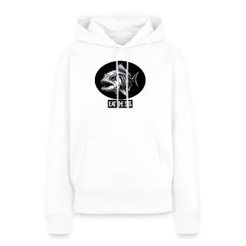 Poisson punk - Sweat à capuche Premium bio Femme - blanc - Devant - Julia (174cm)