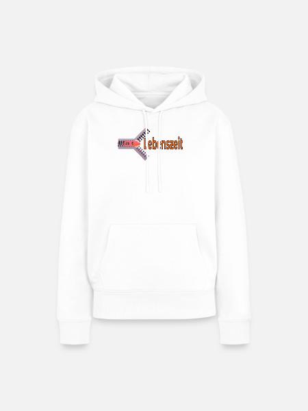 LEBENSZEIT ZEIT LEBEN - Frauen Premium Bio Hoodie - Weiß
