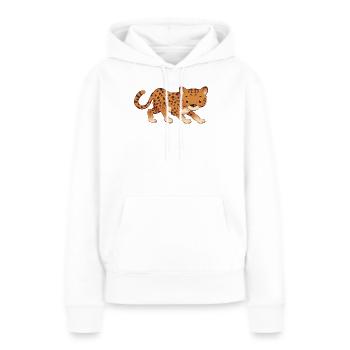 Léopard - Sweat à capuche Premium bio Femme - blanc - Devant - Julia (174cm)