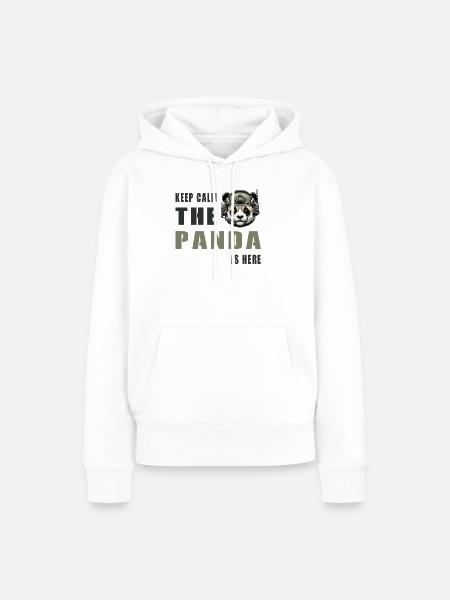 Taktischer Panda – Keep Calm - Frauen Premium Bio Hoodie - Weiß