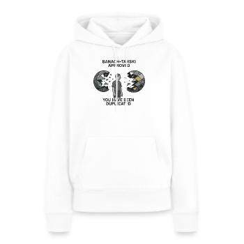 Approuvé par Banach-Tarski - Sweat à capuche Premium bio Femme - blanc - Devant - Julia (174cm)
