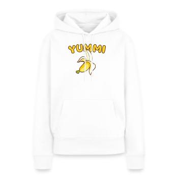 YUMMI - Geschmacksache - Frauen Premium Bio Hoodie - Weiß - Vorne - Julia (174cm)