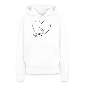 Team Braut! Herz & Brautkleid, personalisierbar - Frauen Premium Bio Hoodie - Weiß - Vorne - Julia (174cm)