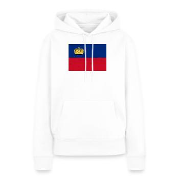 Flagge von Liechtenstein - Frauen Premium Bio Hoodie - Weiß - Vorne - Julia (174cm)