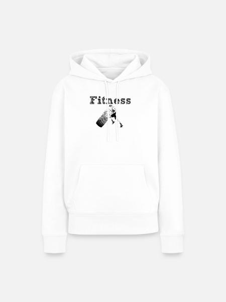 Fitness - Frauen Premium Bio Hoodie - Weiß