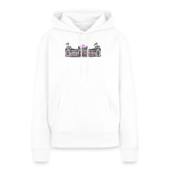 Der Bundestag in Berlin mit Regenbogenfahnen - Frauen Premium Bio Hoodie - Weiß - Vorne - Julia (174cm)