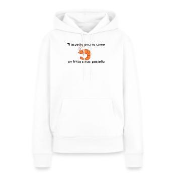 Ohne Teig gebraten - Frauen Premium Bio Hoodie - Weiß - Vorne - Julia (174cm)
