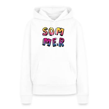 Sommer farbenfroh Comicstyle Farbverlauf Fun Camp - Frauen Premium Bio Hoodie - Weiß - Vorne - Julia (174cm)