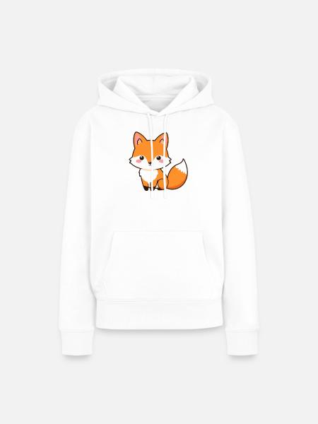 Fuchs - Frauen Premium Bio Hoodie - Weiß