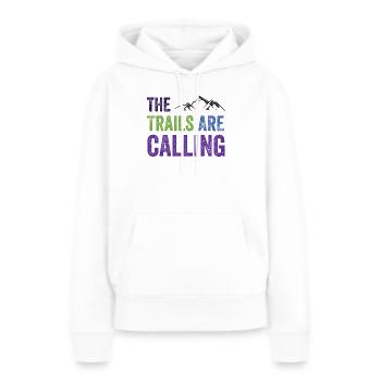 Die Spuren rufen - Frauen Premium Bio Hoodie - Weiß - Vorne - Julia (174cm)