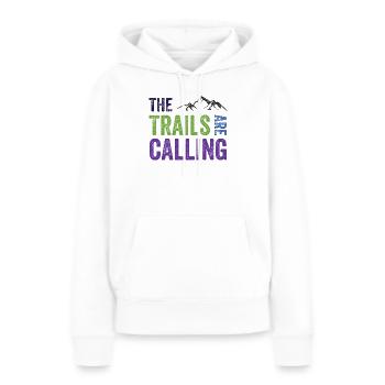 Die Spuren rufen - Frauen Premium Bio Hoodie - Weiß - Vorne - Julia (174cm)